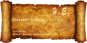 Haider Edina névjegykártya
